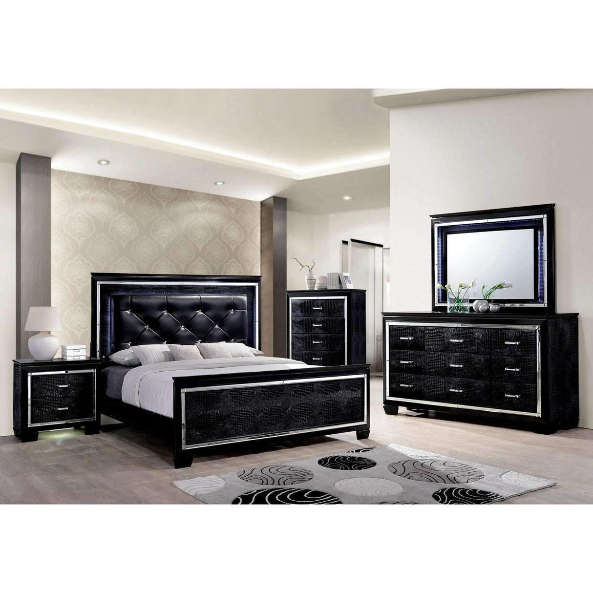  Furniture of America Bellanova 2-Drawer Nightstand CM7979BK-N IMAGE 3