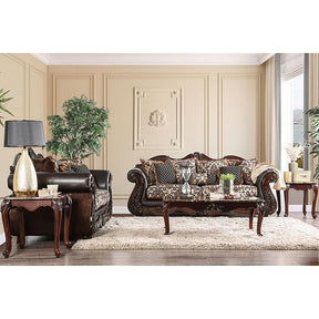  Furniture of America Jamael Stationary Fabric and Leather Look Sofa SM6405-SF IMAGE 1