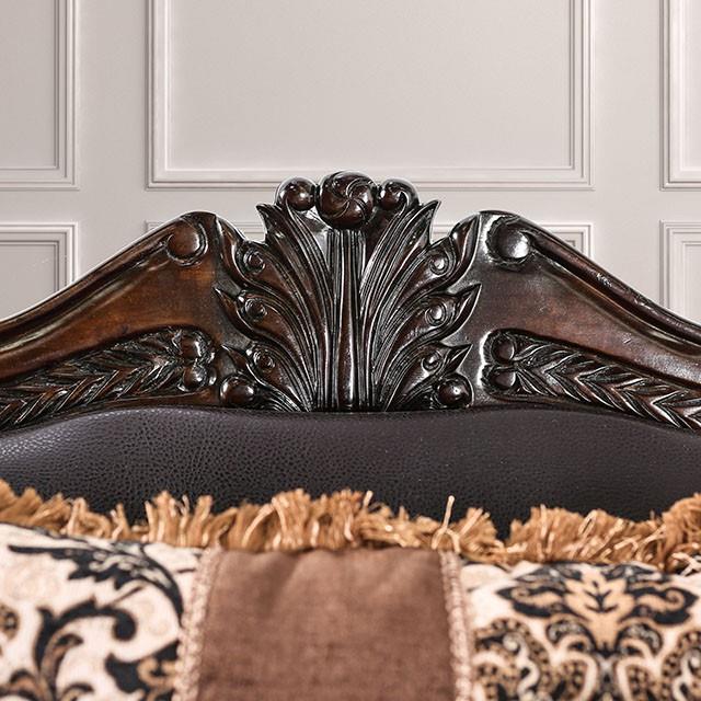  Furniture of America Jamael Stationary Fabric and Leather Look Sofa SM6405-SF IMAGE 4