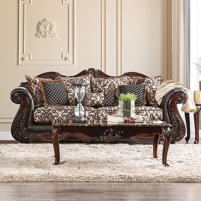  Furniture of America Jamael Stationary Fabric and Leather Look Sofa SM6405-SF IMAGE 6