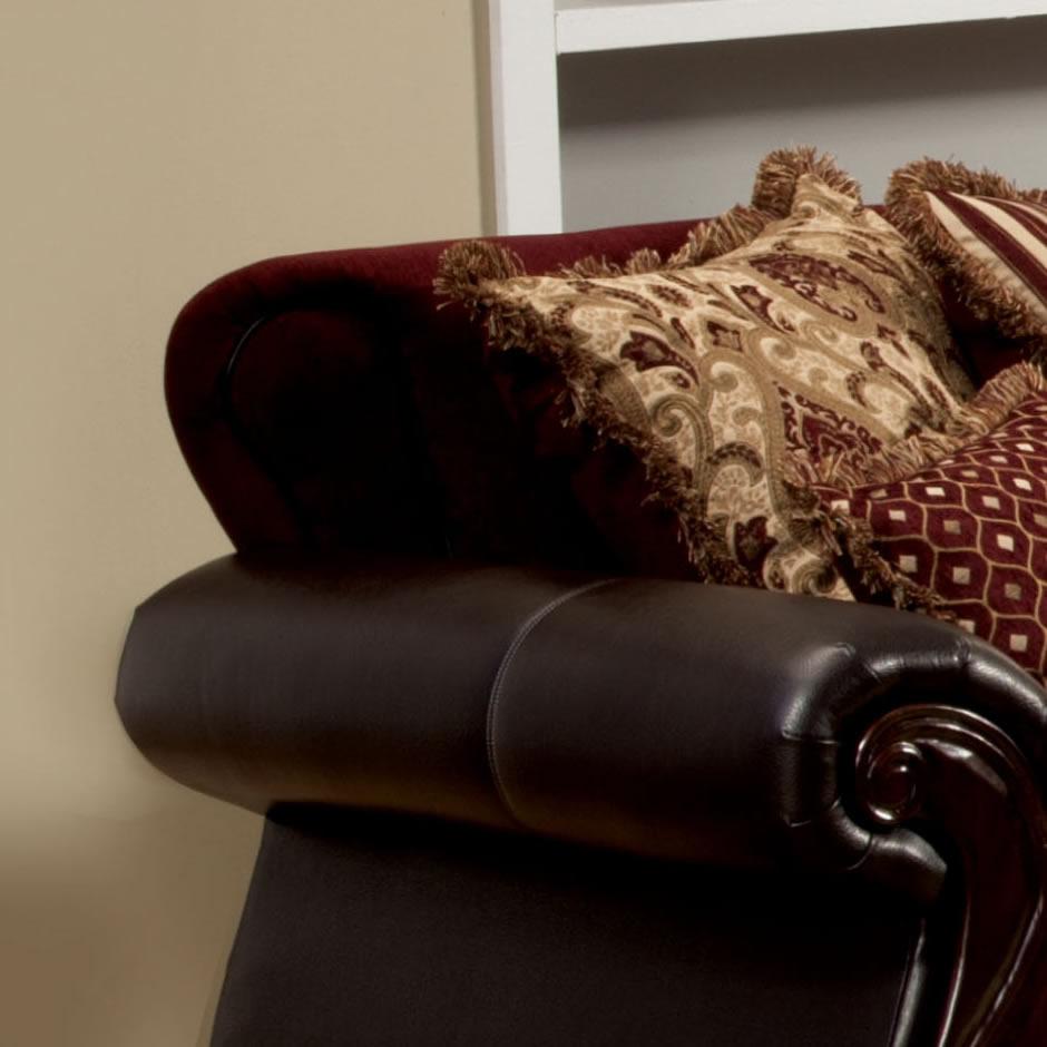  Furniture of America Franklin Stationary Fabric and Leather Look Loveseat SM6106N-LV IMAGE 3