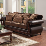  Furniture of America Franklin Stationary Fabric and Leather Look Sofa SM6107N-SF IMAGE 1