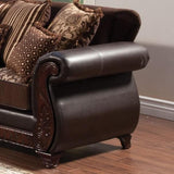  Furniture of America Franklin Stationary Fabric and Leather Look Loveseat SM6107N-LV IMAGE 2