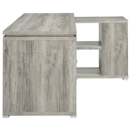  Coaster Furniture Yvette 801516 60-inch 3-Drawer L-Shape Computer Desk - Grey Driftwood IMAGE 8