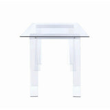  Coaster Furniture Amaturo 801535 59-inch Glass Top Acrylic Writing Desk - Clear IMAGE 3