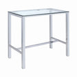  Coaster Furniture Tolbert 104873 Rectangular 47-inch Glass Top Pub Bar Table - Chrome IMAGE 1
