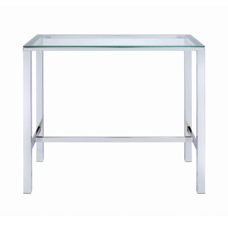  Coaster Furniture Tolbert 104873 Rectangular 47-inch Glass Top Pub Bar Table - Chrome IMAGE 2