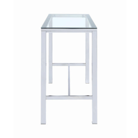  Coaster Furniture Tolbert 104873 Rectangular 47-inch Glass Top Pub Bar Table - Chrome IMAGE 3