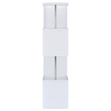  Coaster Furniture Baxter 801418 67-inch 4-shelf Bookshelf - White and Chrome IMAGE 2