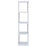  Coaster Furniture Baxter 801418 67-inch 4-shelf Bookshelf - White and Chrome IMAGE 8