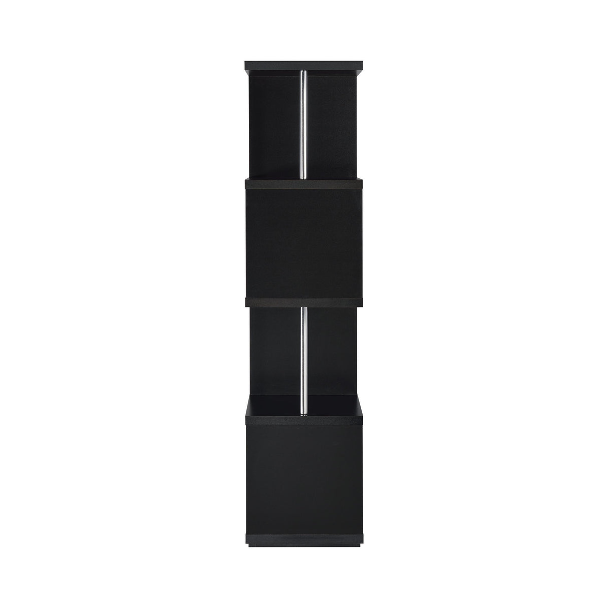 Coaster Furniture Baxter 801419 67-inch 4-shelf Bookshelf - Black and Chrome IMAGE 4