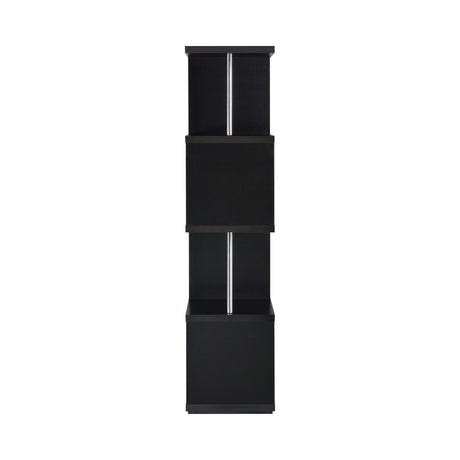  Coaster Furniture Baxter 801419 67-inch 4-shelf Bookshelf - Black and Chrome IMAGE 4