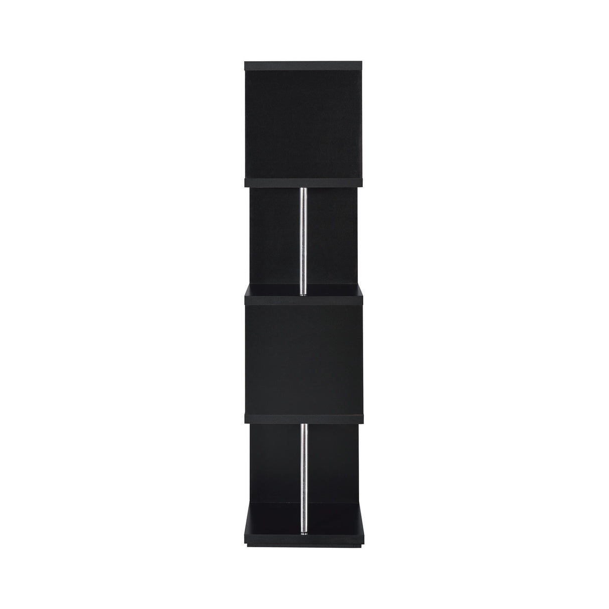  Coaster Furniture Baxter 801419 67-inch 4-shelf Bookshelf - Black and Chrome IMAGE 6