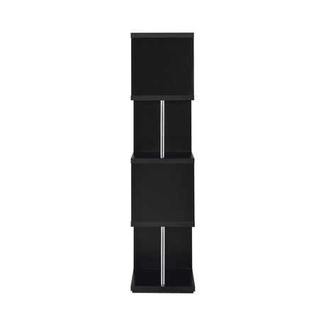  Coaster Furniture Baxter 801419 67-inch 4-shelf Bookshelf - Black and Chrome IMAGE 6