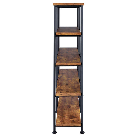  Coaster Furniture Analiese 801543 63-inch 4-shelf Double Bookshelf - Rustic Nutmeg IMAGE 4