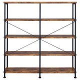  Coaster Furniture Analiese 801543 63-inch 4-shelf Double Bookshelf - Rustic Nutmeg IMAGE 5