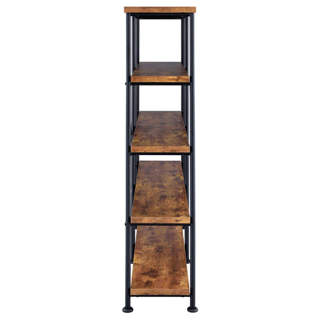 Coaster Furniture Analiese 801543 63-inch 4-shelf Double Bookshelf - Rustic Nutmeg IMAGE 6