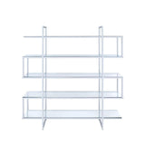  Coaster Furniture Elmer 801304 63-inch 5-shelf Bookshelf - Clear and Chrome IMAGE 1