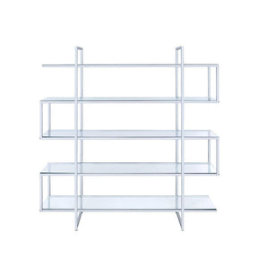  Coaster Furniture Elmer 801304 63-inch 5-shelf Bookshelf - Clear and Chrome IMAGE 1