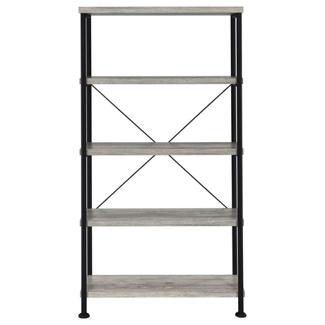  Coaster Furniture Analiese 801546 63-inch 4-shelf Bookshelf - Grey Driftwood IMAGE 2