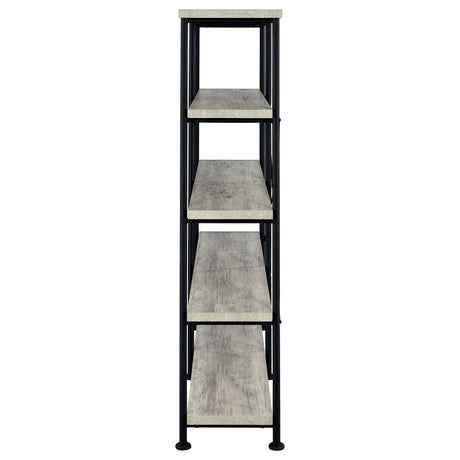  Coaster Furniture Analiese 801544 63-inch 4-shelf Double Bookshelf - Grey Driftwood IMAGE 4
