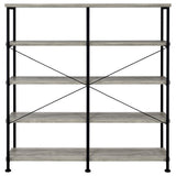  Coaster Furniture Analiese 801544 63-inch 4-shelf Double Bookshelf - Grey Driftwood IMAGE 5
