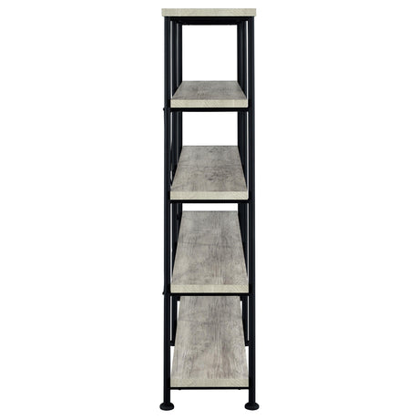  Coaster Furniture Analiese 801544 63-inch 4-shelf Double Bookshelf - Grey Driftwood IMAGE 6
