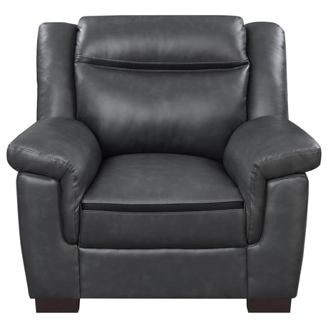  Coaster Furniture Arabella 506593 Upholstered Padded Arm Accent Chair - Grey IMAGE 2