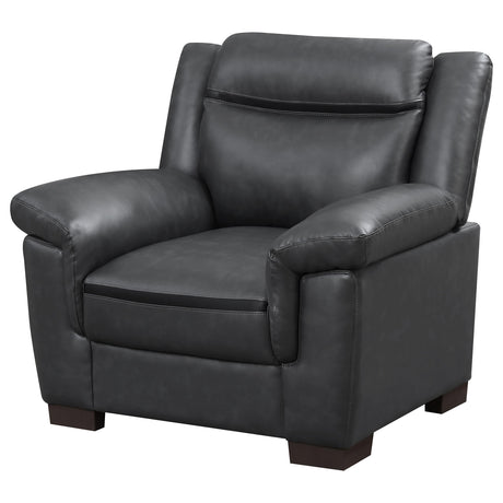  Coaster Furniture Arabella 506593 Upholstered Padded Arm Accent Chair - Grey IMAGE 3