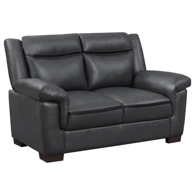  Coaster Furniture Arabella 506592 Upholstered Padded Arm Loveseat - Grey IMAGE 1