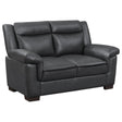  Coaster Furniture Arabella 506592 Upholstered Padded Arm Loveseat - Grey IMAGE 1