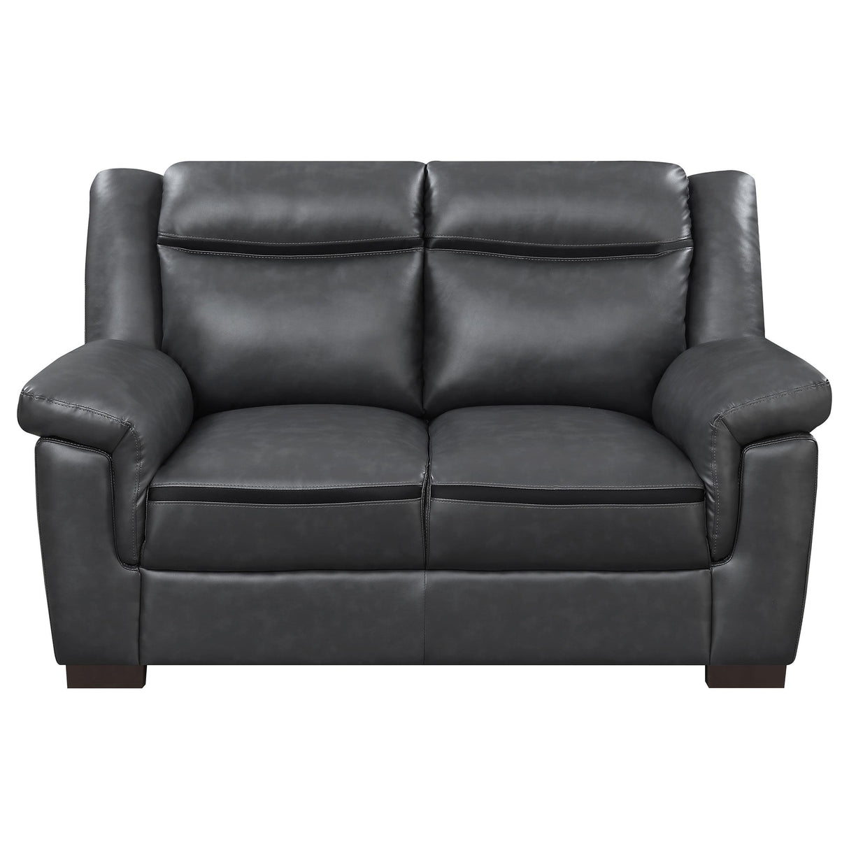  Coaster Furniture Arabella 506592 Upholstered Padded Arm Loveseat - Grey IMAGE 2