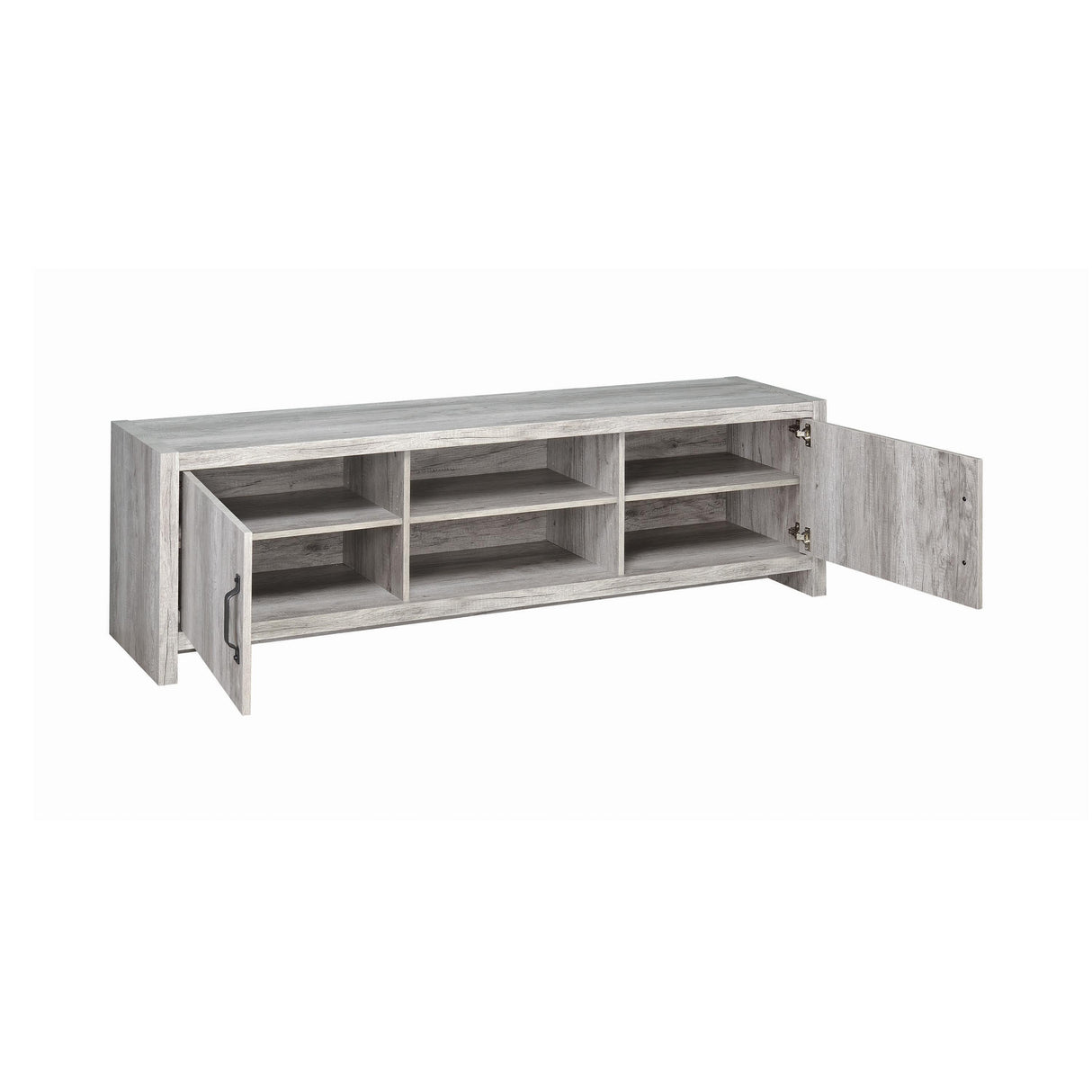  Coaster Furniture Burke 701025 2-door Engineered Wood 71" TV Stand - Grey Driftwood IMAGE 5