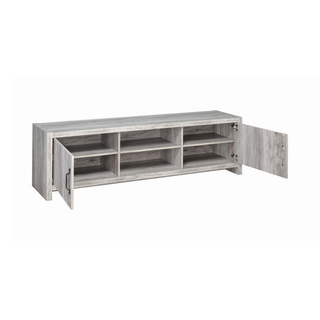  Coaster Furniture Burke 701025 2-door Engineered Wood 71" TV Stand - Grey Driftwood IMAGE 5