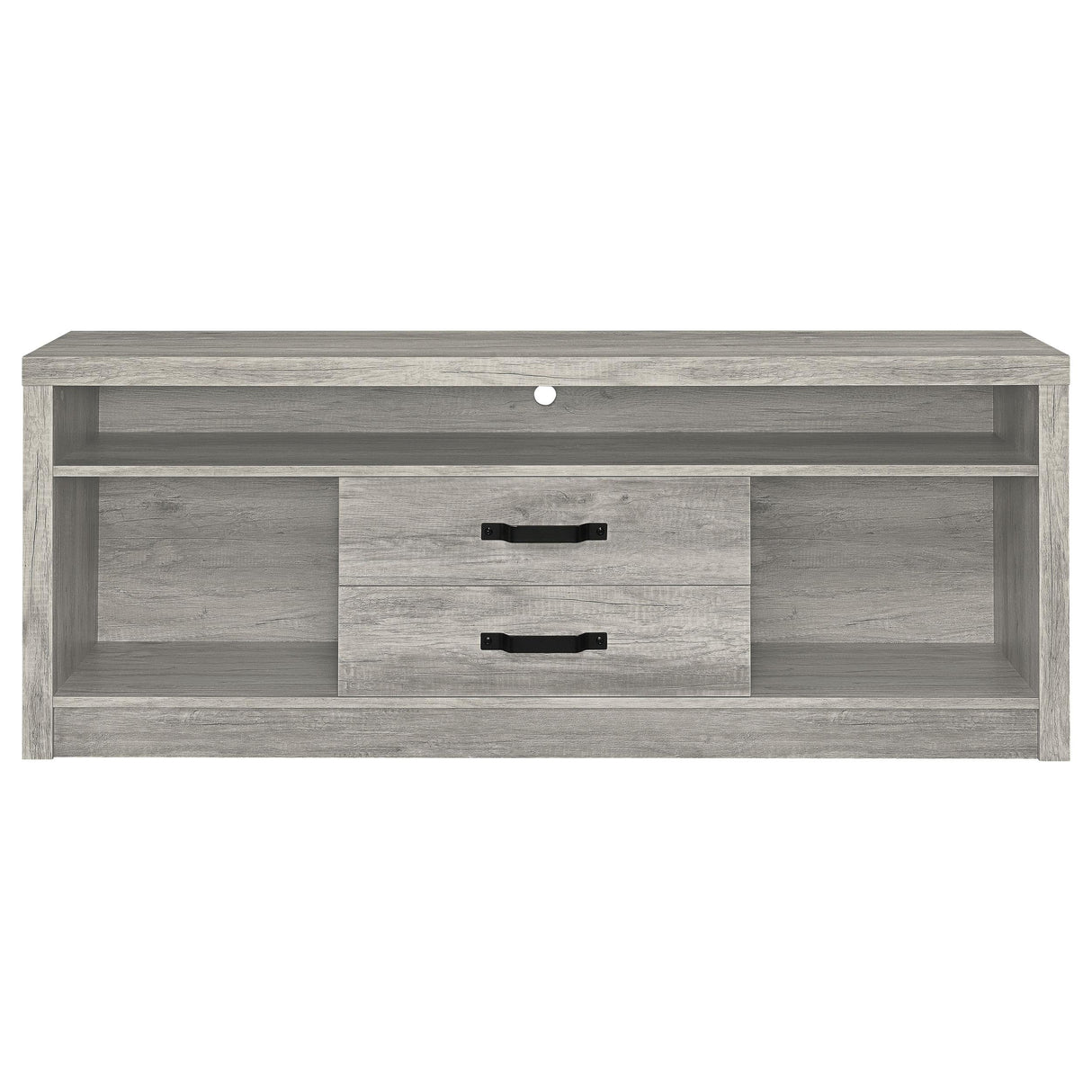  Coaster Furniture Burke 701024 2-Drawer Engineered Wood 59" TV Stand - Grey Driftwood IMAGE 3