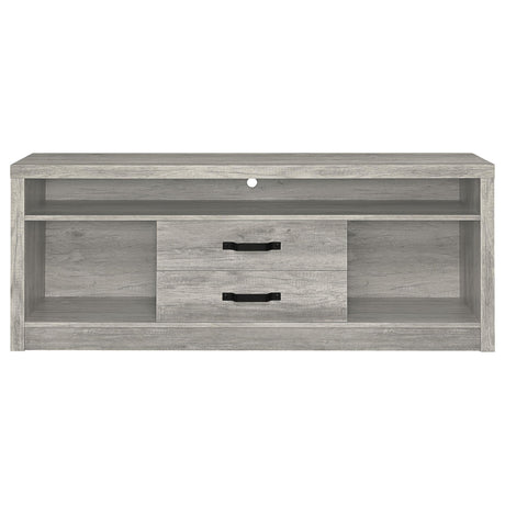  Coaster Furniture Burke 701024 2-Drawer Engineered Wood 59" TV Stand - Grey Driftwood IMAGE 3