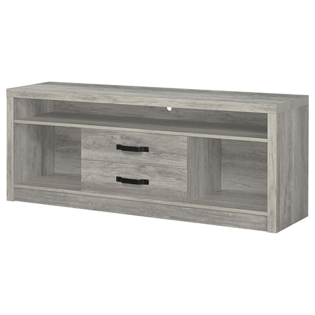  Coaster Furniture Burke 701024 2-Drawer Engineered Wood 59" TV Stand - Grey Driftwood IMAGE 4