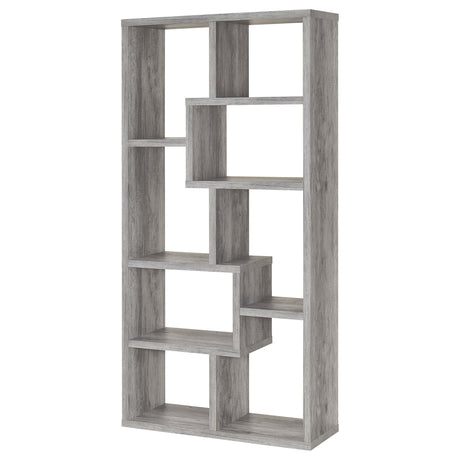  Coaster Furniture Theo 801137 71-inch 7-shelf Bookshelf - Grey Driftwood IMAGE 7