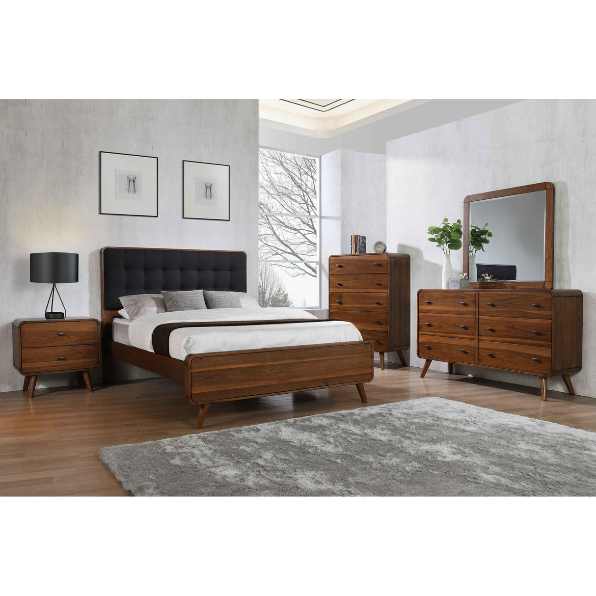  Coaster Furniture Robyn 205132 2-Drawer Nightstand Bedside Table - Dark Walnut IMAGE 10