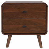  Coaster Furniture Robyn 205132 2-Drawer Nightstand Bedside Table - Dark Walnut IMAGE 2