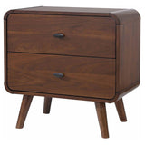  Coaster Furniture Robyn 205132 2-Drawer Nightstand Bedside Table - Dark Walnut IMAGE 3
