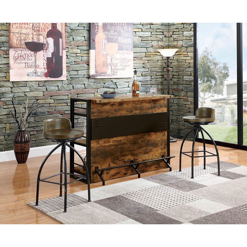  Coaster Furniture Renaldi 130071 3-shelf Home Bar Wine Cabinet - Rustic Nutmeg IMAGE 9