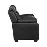  Coaster Furniture Finley 506551 Upholstered Padded Arm Tufted Sofa - Black IMAGE 4