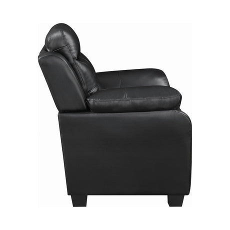  Coaster Furniture Finley 506551 Upholstered Padded Arm Tufted Sofa - Black IMAGE 4