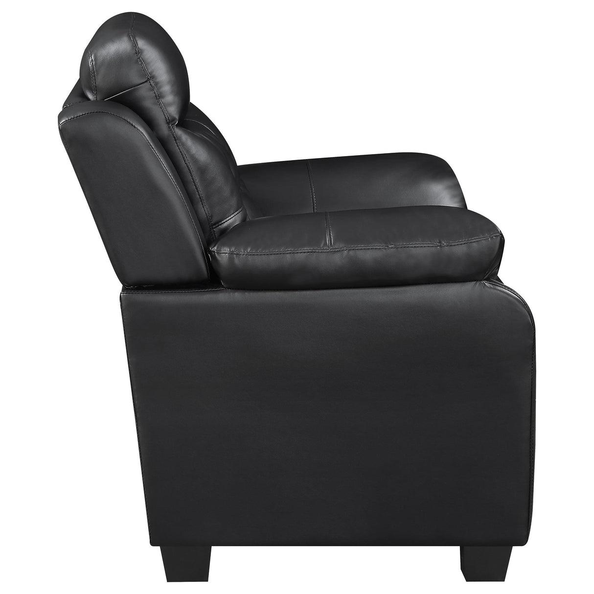  Coaster Furniture Finley 506552 Upholstered Padded Arm Tufted Loveseat - Black IMAGE 6