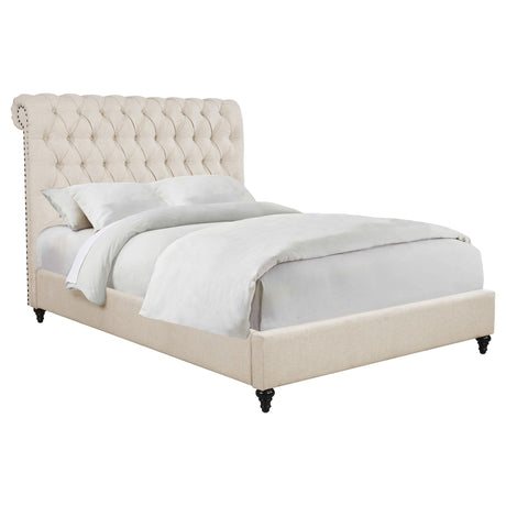  Coaster Furniture Devon 300525F 57-inch Upholstered Full Panel Bed - Beige IMAGE 2