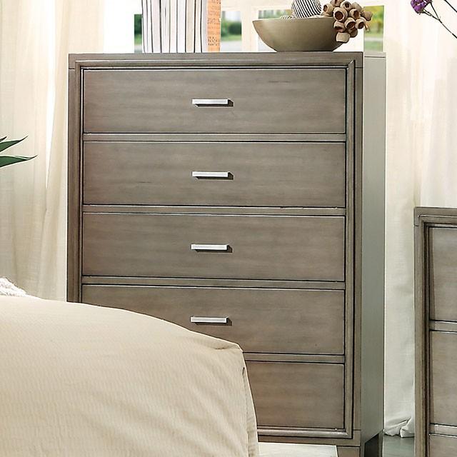  Furniture of America Enrico 5-Drawer Chest CM7068GY-C IMAGE 1