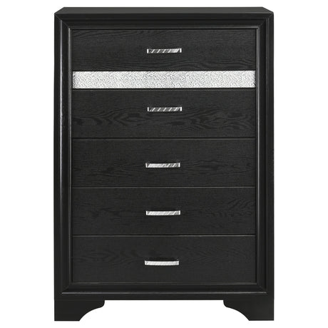  Coaster Furniture Miranda 206365 5-Drawer Bedroom Chest - Black IMAGE 2