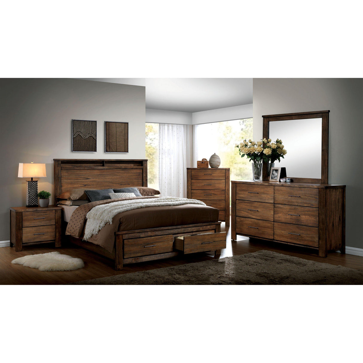  Furniture of America Elkton Dresser Mirror CM7072M IMAGE 3