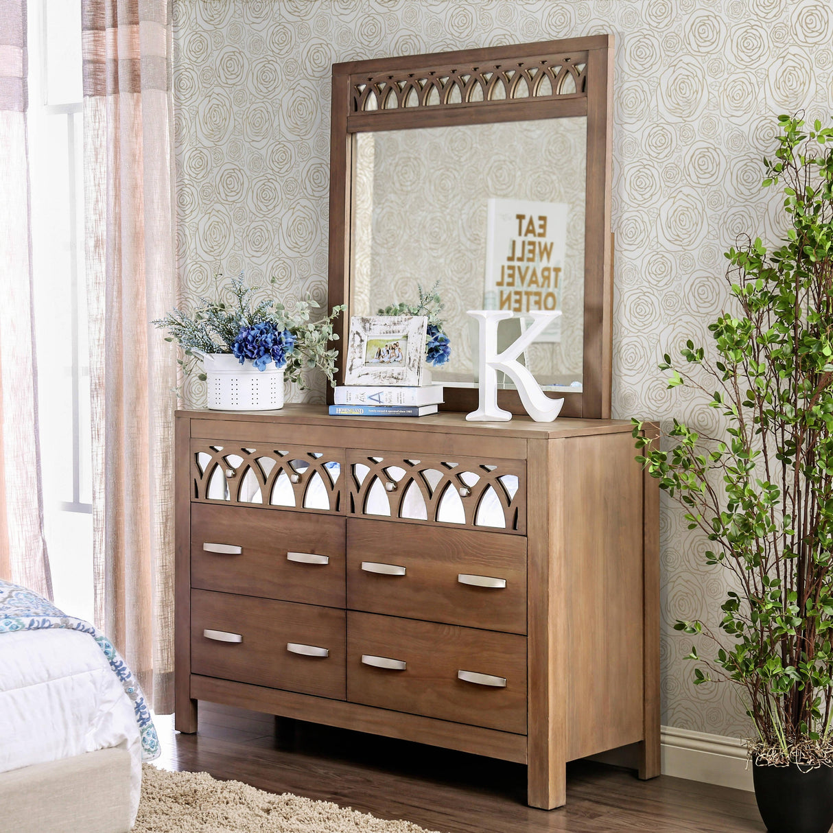  Furniture of America Zaragoza Dresser Mirror CM7585M IMAGE 4
